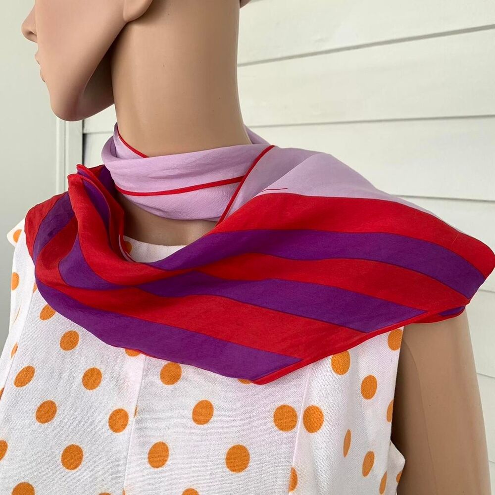 Anne Klein Red and Purple Scarf Wrap - Picture 3 of 6